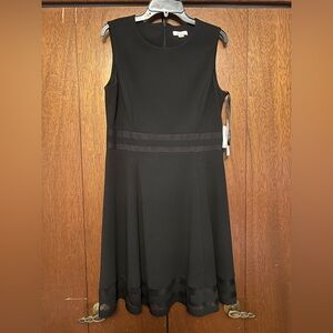 Liz Claiborne Black Sleeveless A-Line Midi Dress